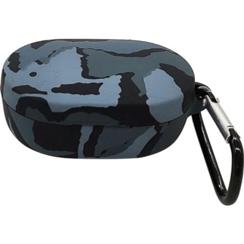 Silicone Protective Cover Camouflage Case with Carabiner for Redmi Airdots Kit XXUC