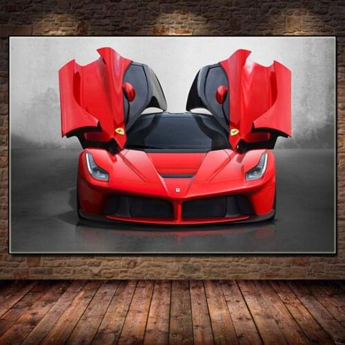 Modern Black Red Racing Cars Poster and Prints Fashion Sport Car Canvas Painting on The Wall Art Pictures for Living Room Decor