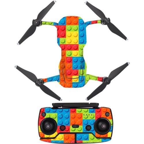 Building Blocks Style Decal Vinyl Skin Sticker For DJI Mavic Air Drone + Remote Controllers + 3 Batteries Protection Film Cover