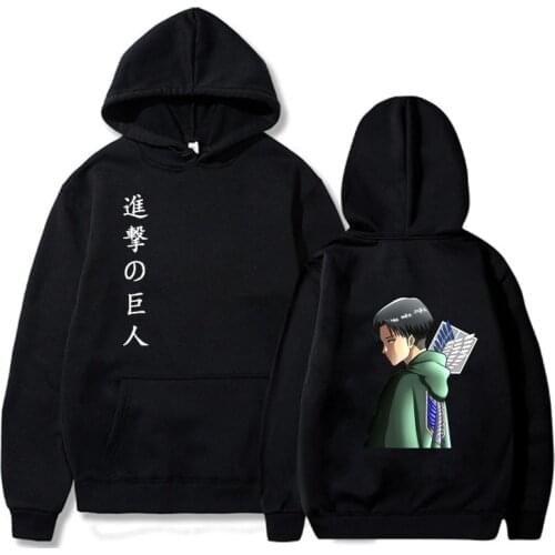 2020 Hot Japanese Anime Graphic Hoodies Men Kawaii Attack on Titan Harajuku Sweatshirt Unisex Pullover Streetwear Clothes