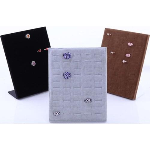50 Holes Velvet L Shape Rings Jewelry Holder Display Rack Storage Organizer Necklace Display Stand Holder Jewelry Organizer