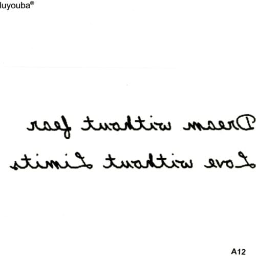 Dream without fear Waterproof temporary tattoos men harajuku temporary tatoo tatouage temporaire henna tattoo sleeve