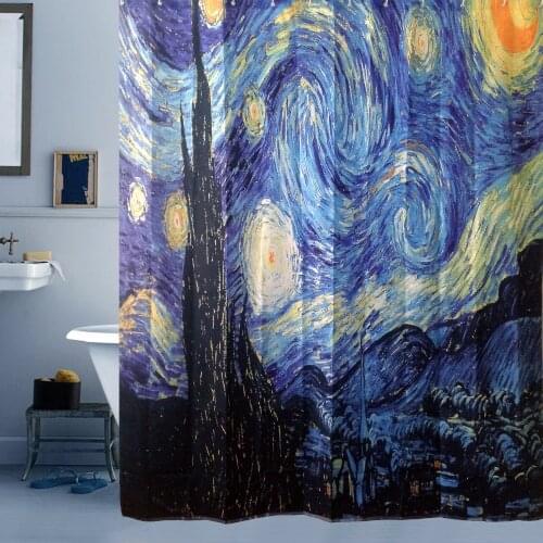 Star Sky Shower Curtain Polyester Fabric Waterproof Bathroom Products Cortinas Para Rideau De Douche