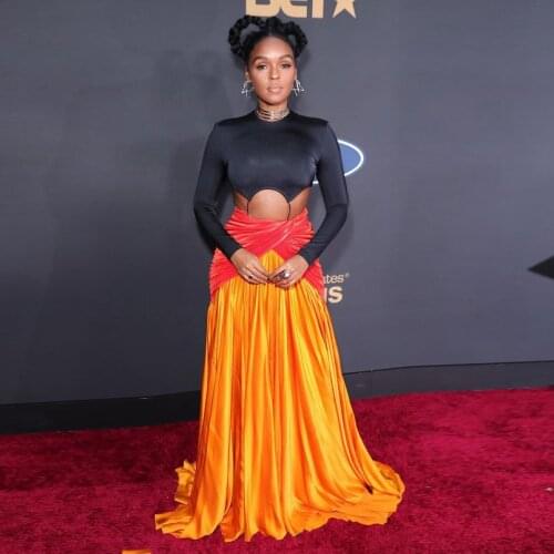 New Arrival Splicing Long Floor Length Satin Skirts South Africa Style Birthday Party Maxi Skirts Women Plus Size Custom Made