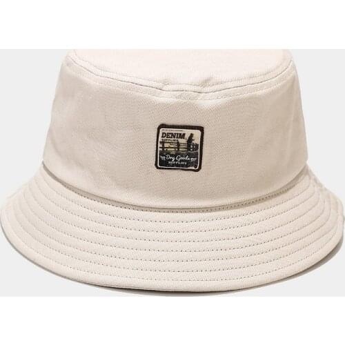 Stitched summer bucket hat hip hop casual cotton women hat outdoor sports fishermen hat unisex female cap sunhat dropship