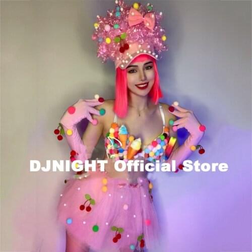 Women Gogo Ball Bikini Tutu Skirt Cosplay Bodysuit Bar DS Stage Performance Show Costume Rvae Outfit Festival Clothes XS2042