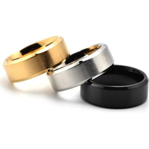 1 x Mens Ring Width 8mm Stainless Steel Band Fashion Jewelry Rings Party Gifts Brand New Dropshipping