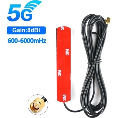 1PCS Patch Antenna 3G 4G 5G 600-6000MHz 8dBi SMA Male Connector 3M Extension Cable for Wifi Router IP / PC / Camera