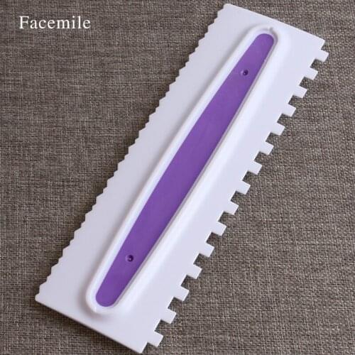 1PCS Plastic Dough Icing Fondant Scraper Gift Decorating Baking Pastry Tools Plain Smooth Jagged Edge Spatulas Cutters 53046