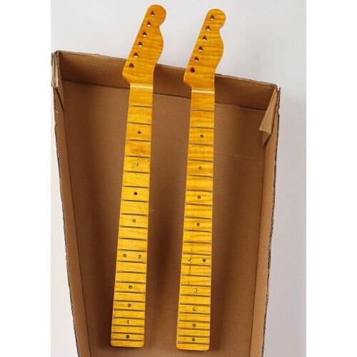 1pcs TL6 string 21 fret tiger pattern bright yellow integrated neck