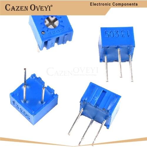 10pcs 3362P 101 201 501 102 202 502 103 203 503 104 204 504 105 Trimpo Trimmer Potentiometer 3362 500R 1K 2K 5K 10K 20K 50K 100K