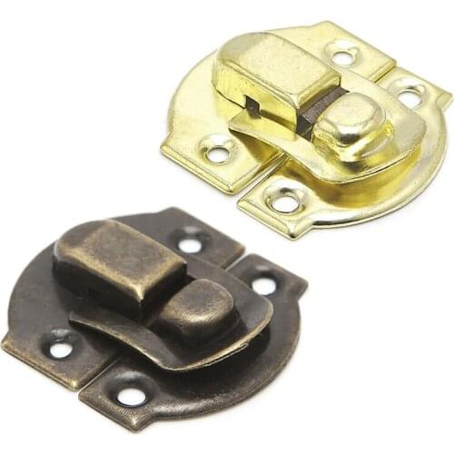 10x Box Padlock Antique Metal Lock Catch Curved Buckle Horn Clasp Hook Gift Jewelry Box Padlock