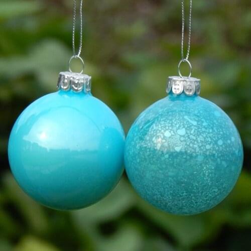 18pcs/pack Mixed Packing Diameter=6cm 8cm 10cm Sky Blue Series Inner Silver Glass Globe Christmas Day Decorative Hanging Ball