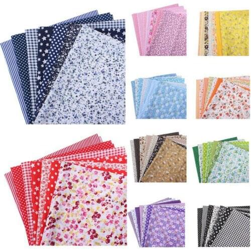 7pcs DIY Assorted Pattern Floral Printed Patchwork Cotton Fabric Cloth For Crafts Bundle Sewing Quilting Fabric