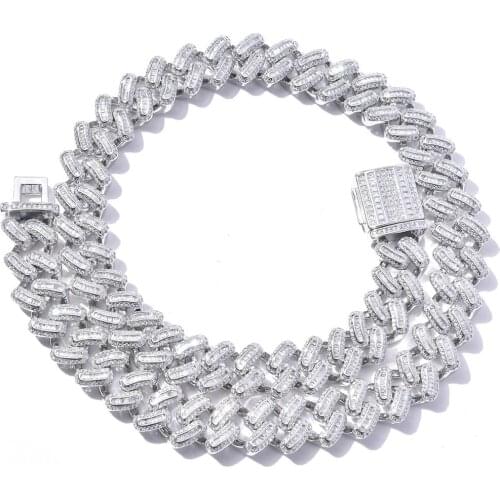 Bling Iced Out 15MM Miami Cuban Chain Necklace Cubic Zirconia Bracelet Gold Silver Color Choker Hip Hop Men Charm Jewelry Gift