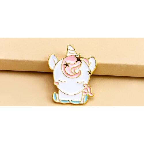 Cute House Unicorn Style Enamel Brooch Jewelry Brooches Animal Style Clothes Denim Jewelry Accessories