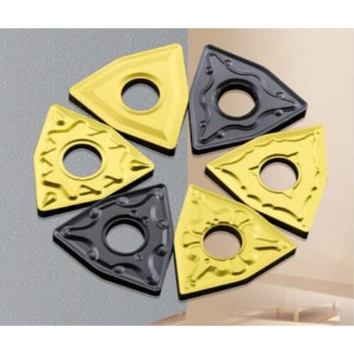 GULING 10PCS CNC blade peach shaped wear-resistant WNMG080408-tm lathe inner hole carbide steel external turning head