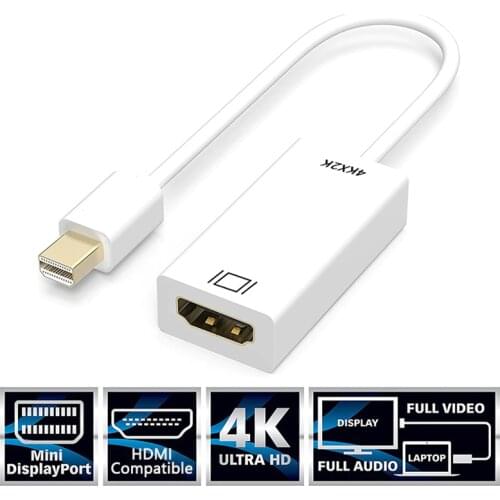 Mini DisplayPort To HDMI-Compatible Cable 4K Gold-Plated Cord Splitter For MacBook Pro Air Mac Microsoft Surface Basis Converter