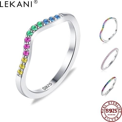 Classic Rainbow New Ring For Women S925 Sterling Silver Multicolor Zircons Rings Fashion Fine 925 Jewelry Accessory Rings Gifts