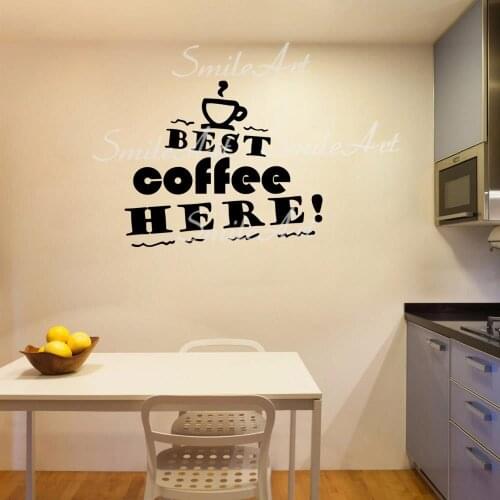 Creative Best Coffee Here Self Adhesive Vinyl Waterproof Wall Art Decal For Babys Rooms Removable Decor Wall Decals