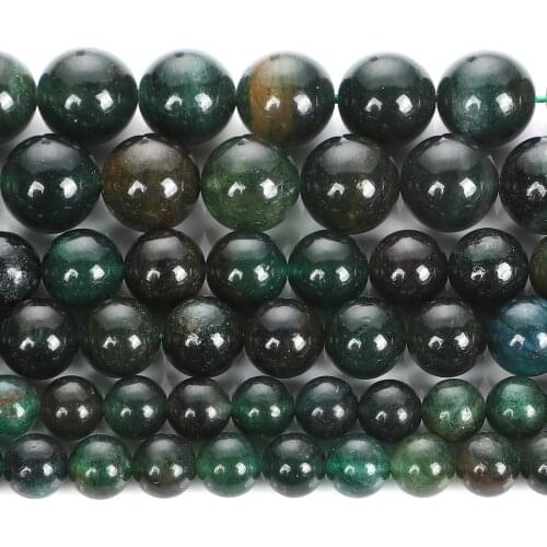 Green Mica Crystal Natural Stone Charm Round Loose Beads For Jewelry Making DIY Bracelets Necklace Earring Accessories 6/8/10MM