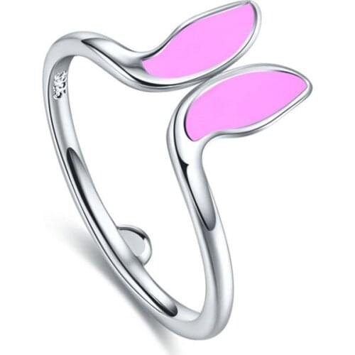 LUKENI Fashion 925 Sterling Silver Rings For Women Jewelry Charm Pink Hare Female Finger Rings Girl Wedding Party Accessories