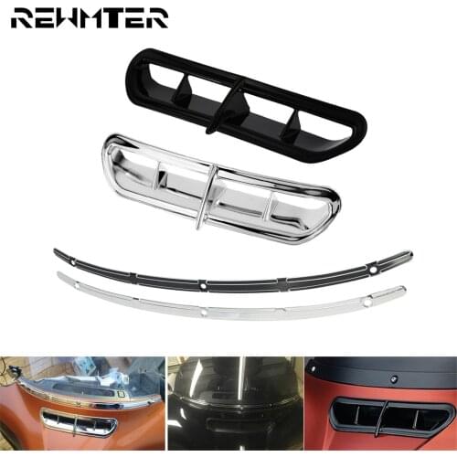 Motorcycle Front Fairing Vent Accent Cover +Windshield Windscreen Trim Set For Harley Touring 14-UP Street Electra Glide FLHX