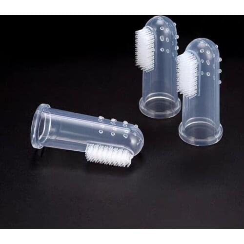 1 Set Soft Baby Finger Toothbrush and Box Silicone Baby Brush Teeth Cleaning Care Hygiene Brush Infant Tooth Brush for Newborn