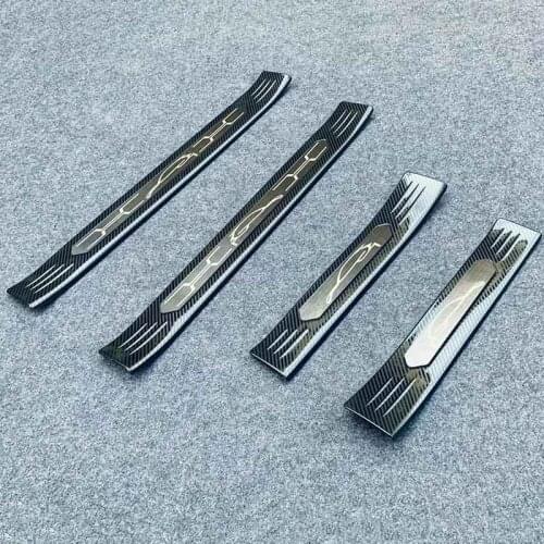 For Toyota Harrier Venza 2020 2021 Door Sill Scuff Plate Kick Guard Pedal Threshold Step Protector Trim Cover Car Accessories
