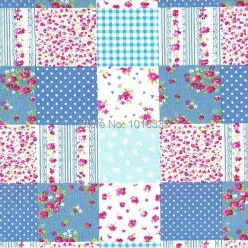 New Width 147cm Blue Floral printed 100% cotton fabric patchwork vintage Blue cotton fabric for sale $18= 2 meters
