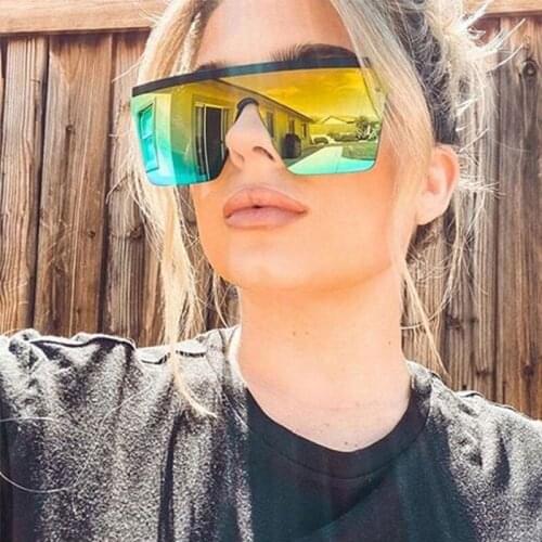 New Style 2020 Colorful Sunglasses Women Brand Designer Square Black Frame Men Sun Glasses Rivets Mirror Shades UV400