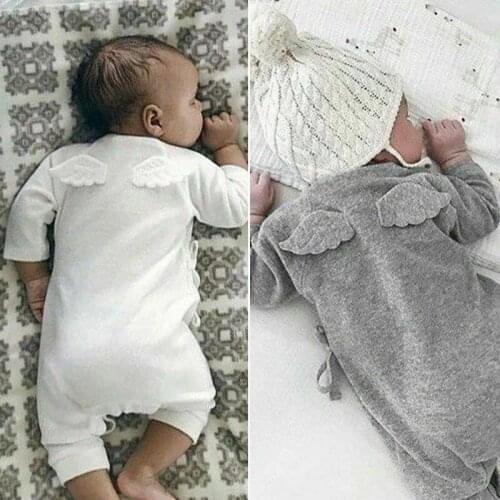 New born Baby Clothes Boy Girl Angel Wings Romper Long Sleeve Jumpsuit Cotton Soft Baby Romper Halloween Costume 0-24M