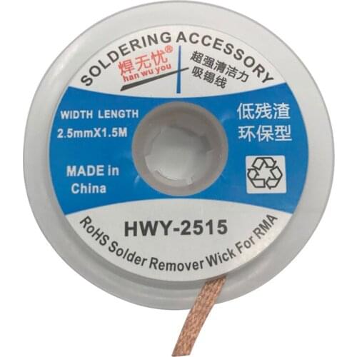 1PC Desoldering Braid Solder Remover Wick BGA Desoldering Wire Bra Worldwide 2.5mm