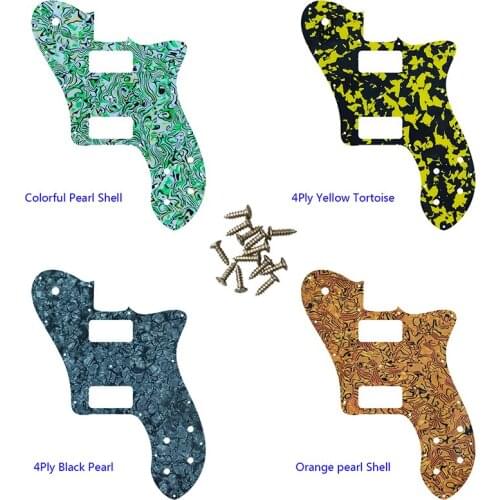 Pleroo Custom Guitar Parts - For US FD 72 Tele Deluxe Reissue Guitar Pickguard With TV Jones Humbucker Replacement