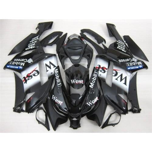 Full fairing kit for Kawasaki ZX6R 2007 2008 motorcycle fairings ZX-6R 07 08 Ninja 636 black West bodywork CS31