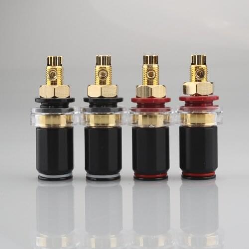 ST650G ST650R Gold / rhodium Plated 4MM Banana Plug Terminal Binding Post for Speaker Amplifier High Quality Red and Black