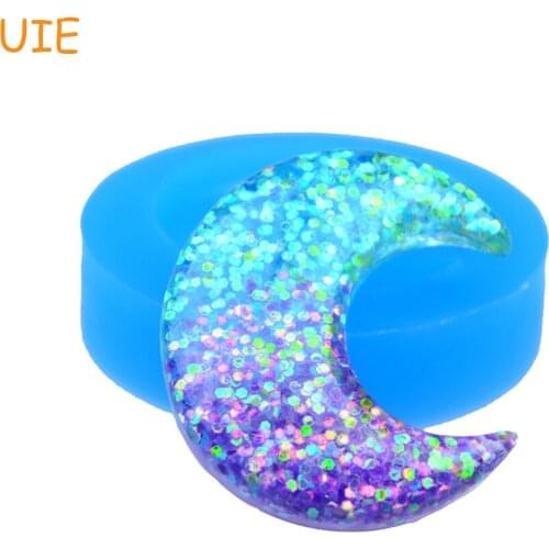 PYL535U 39.9mm Crescent Moon Silicone Mold - Luna Mold Fondant, Cake Decorating, Jewelry Pendant Handmade DIY Resin Clay Mold