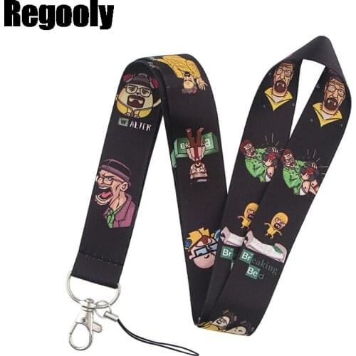 BreakingBad Neck keychain necklace webbings ribbons Anime Cartoon Neck Strap Lanyard ID badge holder Keychain Lanyards