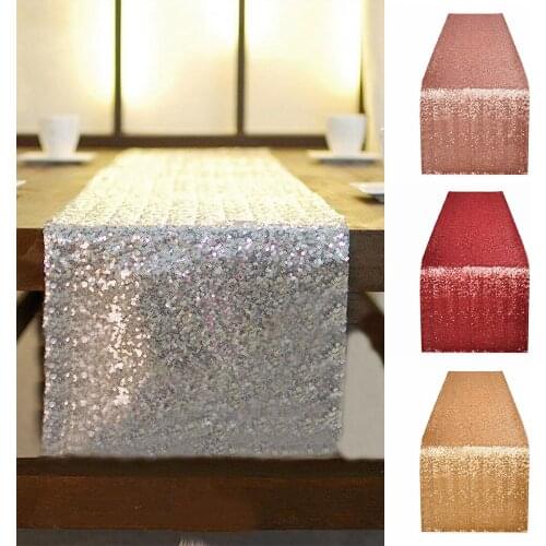Shining Sequins Table Runners 275*30cm Luxury Modern Minimalist Tablecloth Table Flag Dinner Mats Home Textile Party Decor