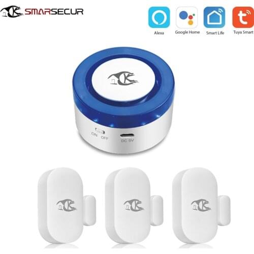 SMARSECUR Home Security wifi alarm siren for smart life free APP WiFi Intruder Burglar System