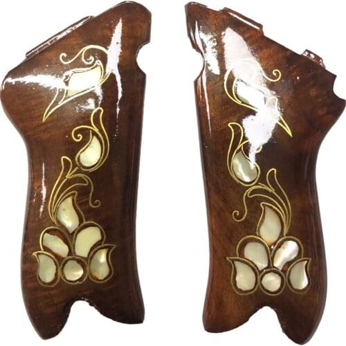 Luger P08 Compatible Roller Parabellum Pearl Inlaid Wooden Grip