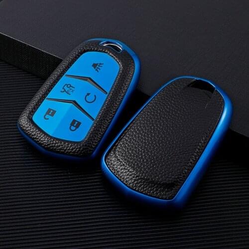 TPU Soft Car Key Cover For Cadillac Escalade CTS SRX XT5 ATS STS CT6 2019 Smart Keychain Leather Style Remote Protector Case