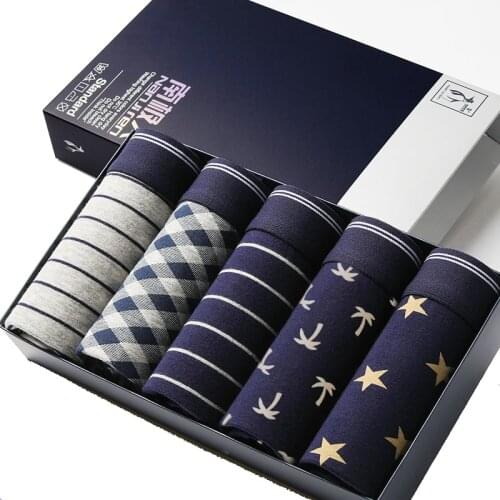 5Pcs/ Lot Men Underwear Cotton Boxer Men Underpants Comfortable Breathable Mens Panties Underwear Boxing Boxershorts Man Boxer