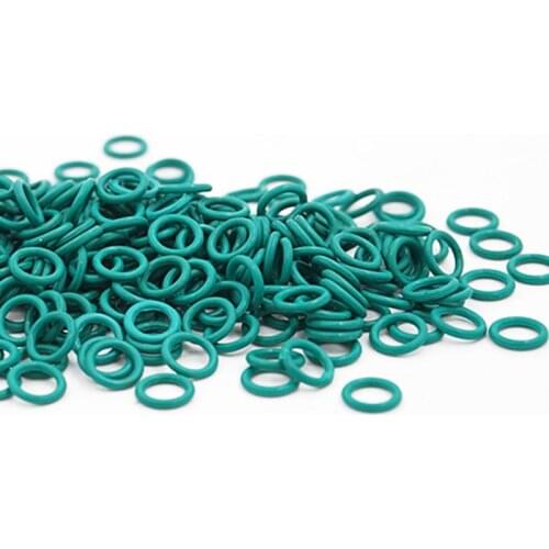 OD 5-70mm Green Fluorine Rubber(FKM) O-Ring Thickness 2 2.4mm Seal Washer Good Oil Resistance