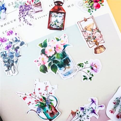 21pcs cute DIY flower stickers creative stickers Car Case Waterproof Laptop Bicycle kids toys Backpack waterproof Sticker
