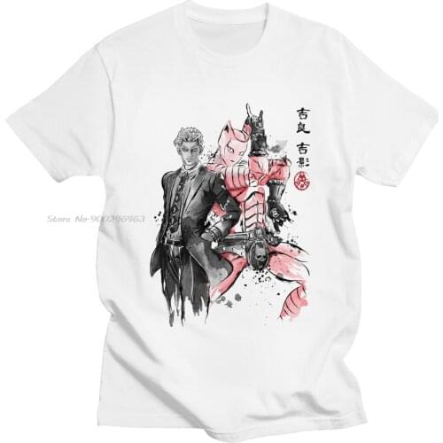 Japanese Jojo Bizarre Adventure T-shirt for Men Short Sleeve Manga Fans T Shirts O-neck Cotton Leisure Summer Tee Clothing