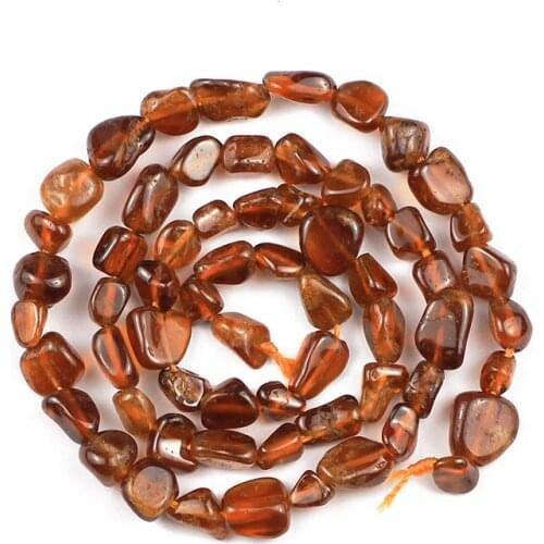 YHBZRET Natural Stone beads Orange garnet Irregular Gravel 4~8mm spacers Loose beads for Jewelry making bracelets necklace DIY