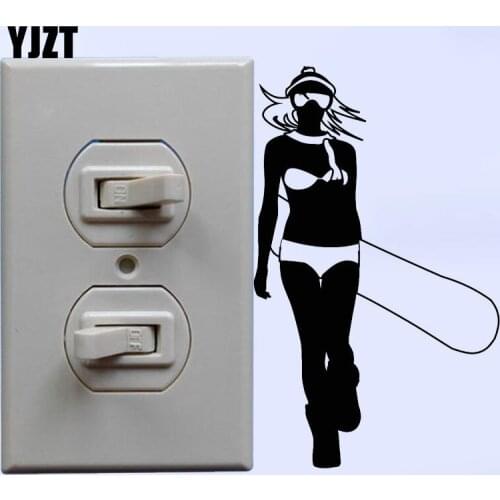 YJZT Vinyl Wall Decal Extreme Sport Snowboarding Snowboarder Girl Stickers Home Decor 8SS2144