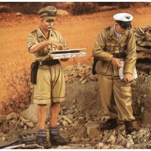 1/35 Luftwaffe DAK Afrika Korps Field Unit Officers (2 Resin Figures/Set) VERLINDEN #1488 Unassembled Uncolored