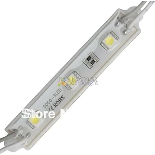 100pcs DC 12V 3 Leds 5050 SMD Cool White Waterproof LED Module Light Lamp Free Shipping